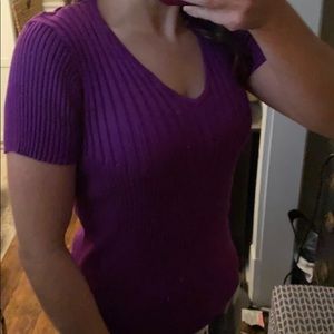 Worthington ribbed short sleeve sweater.